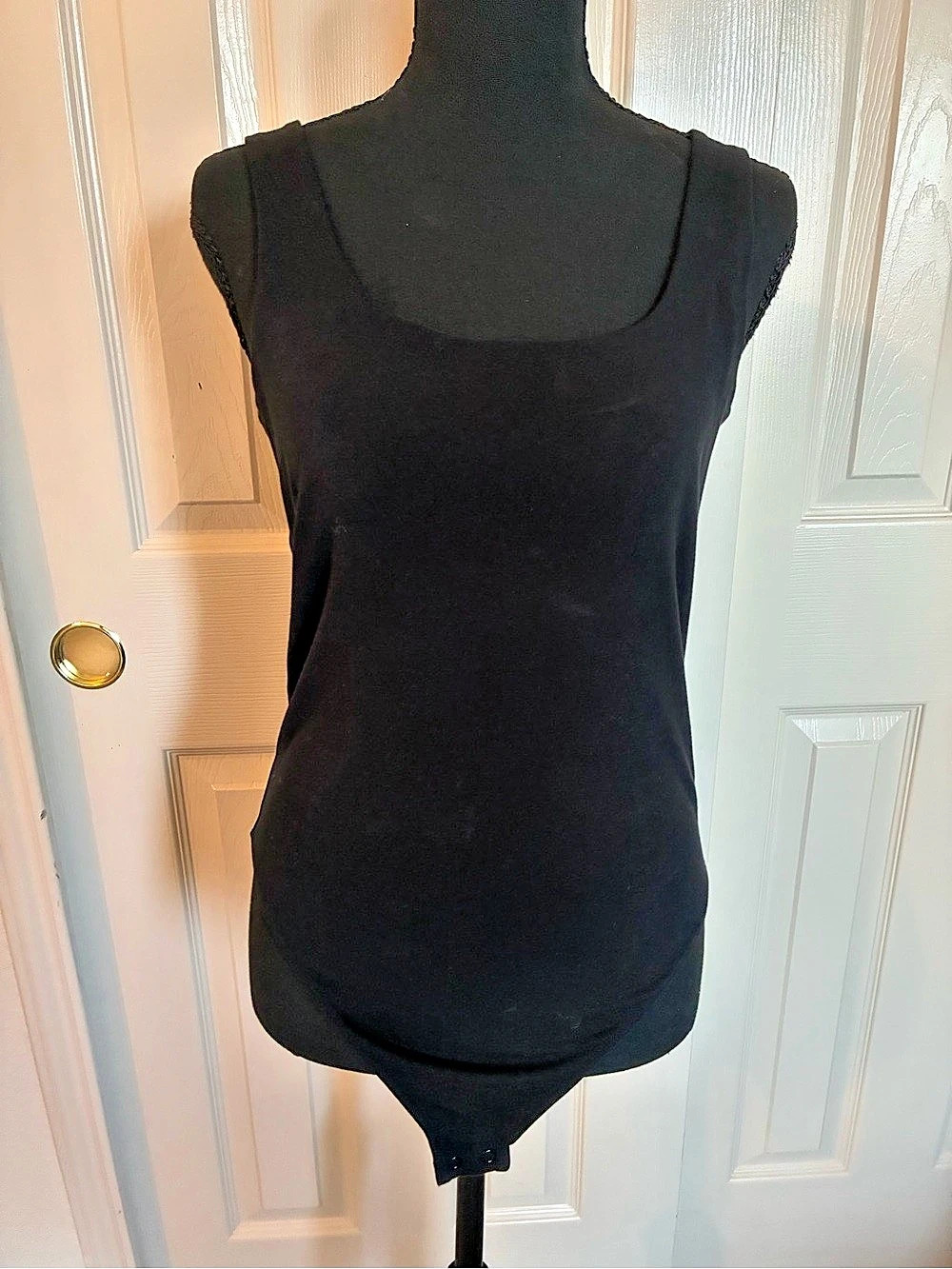 Old Navy Cotton Double-Layer Scoop-Neck Bodysuit Black